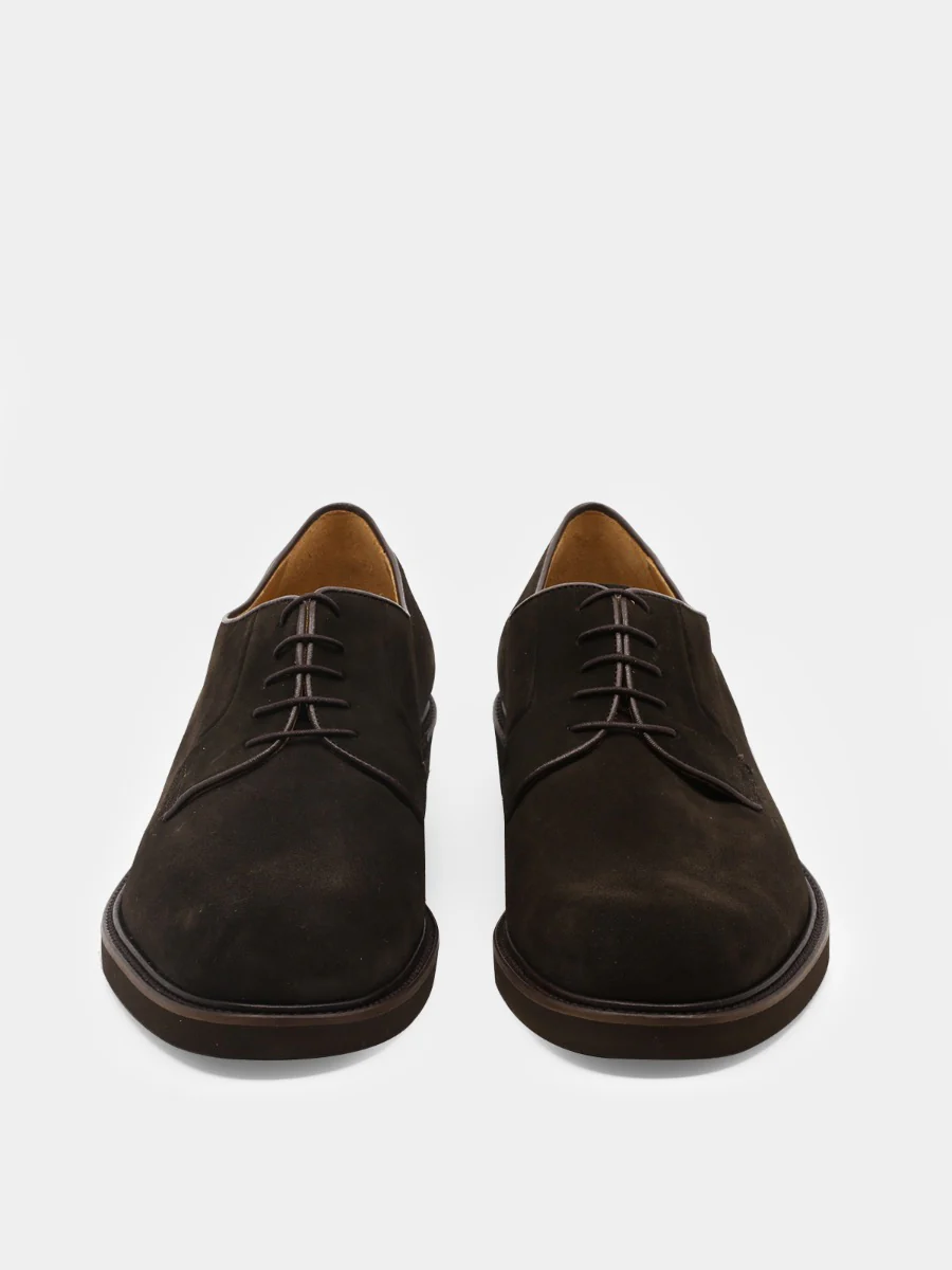 Zapatos blucher Robert de piel ante color expresso - Image 3