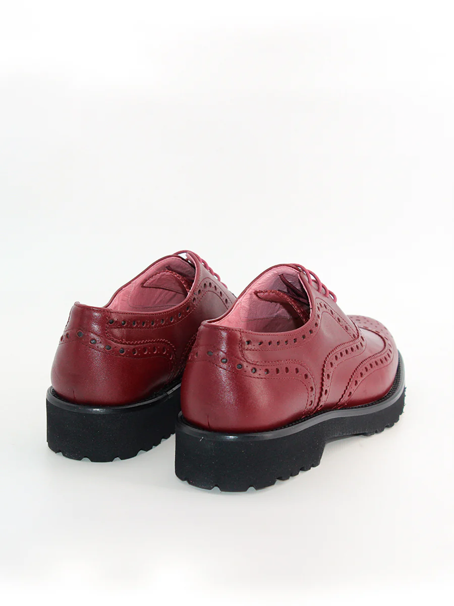 Zapatos de cordones mujer Alejandra color burdeos - Image 3