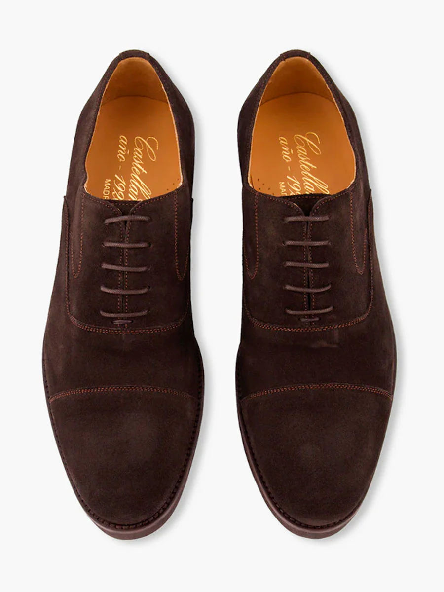Zapatos de hombre de cordones Hill ante color marrón - Image 3