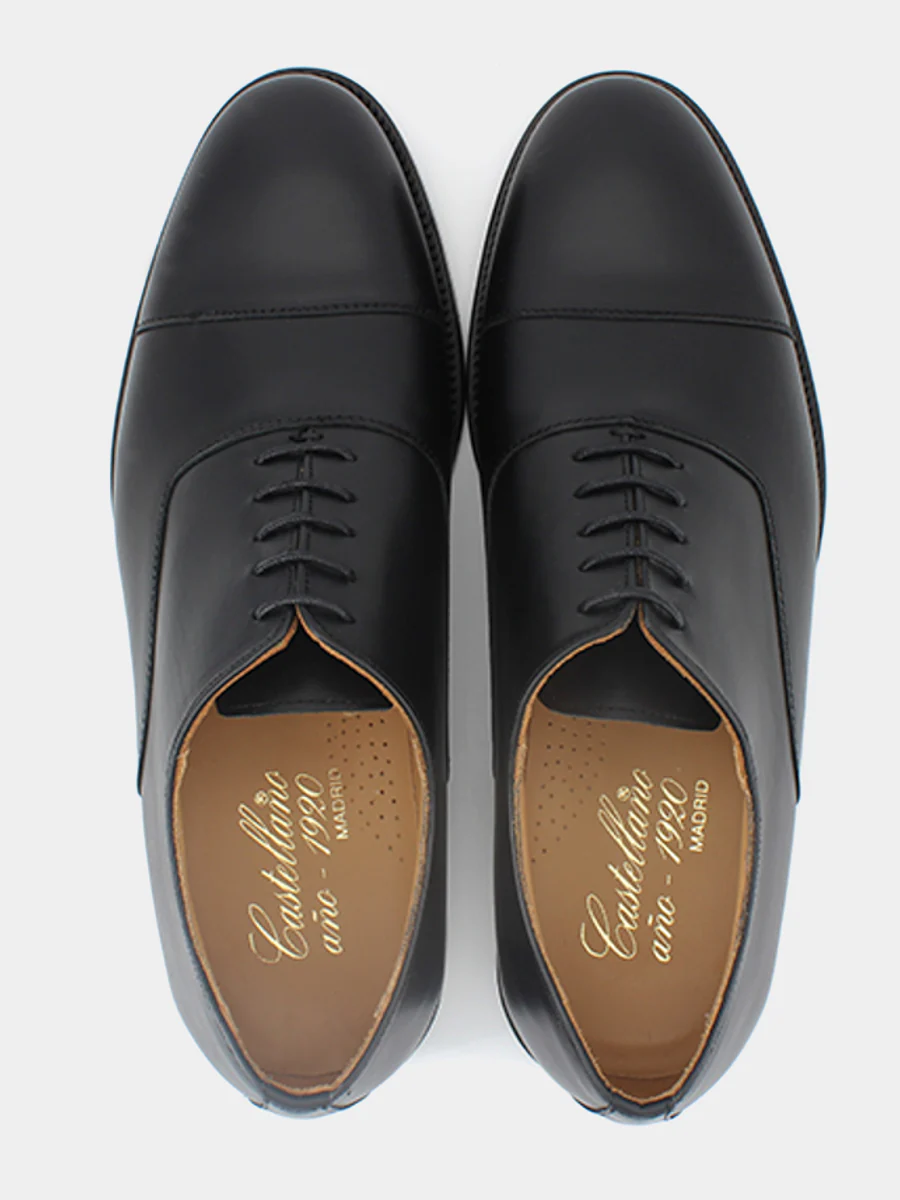Zapatos de vestir modelo Stone piel oxford color negro - Image 4