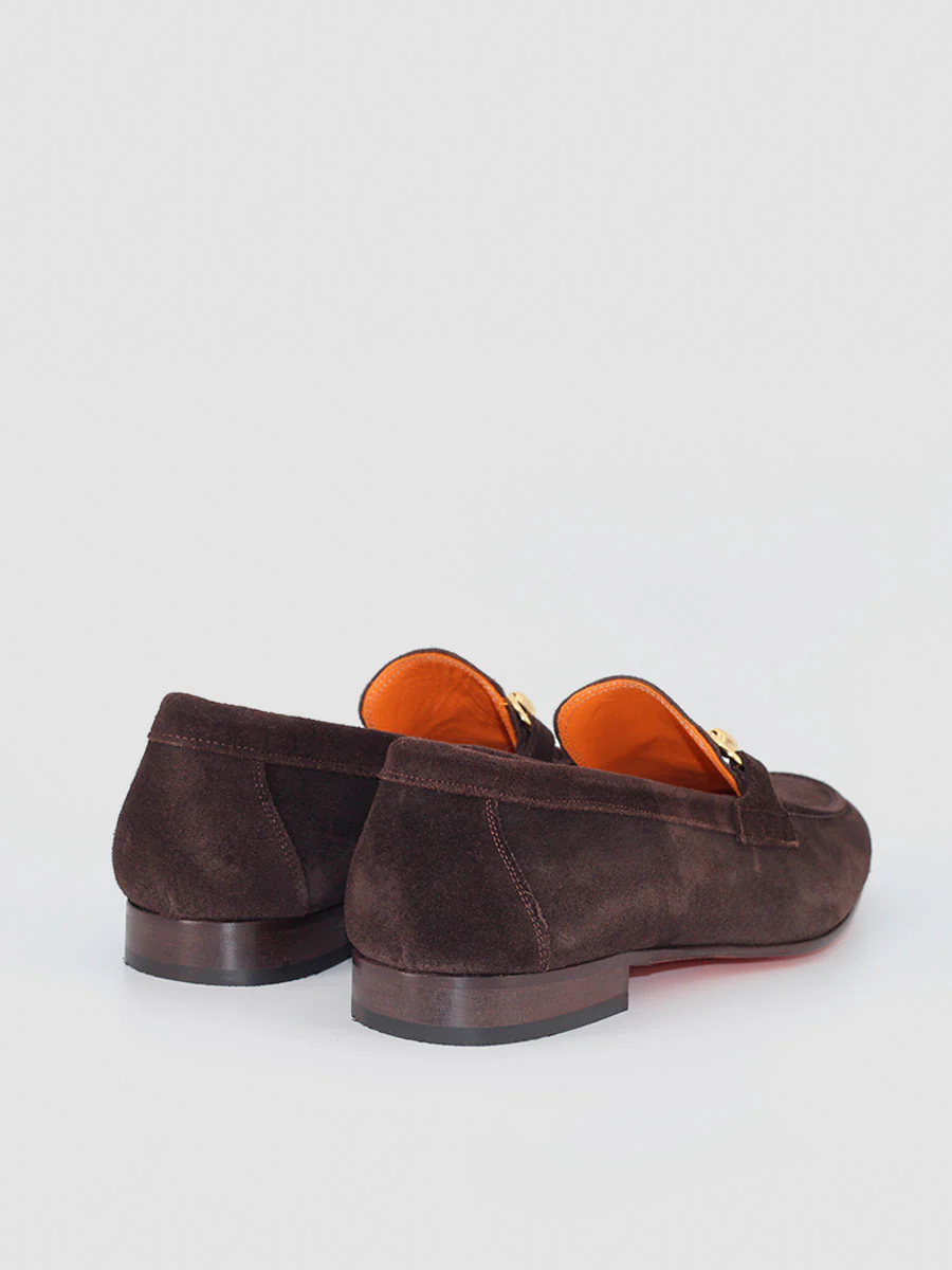 Zapatos mocasines Castellano modelo Pegaso ante color marrón - Image 3